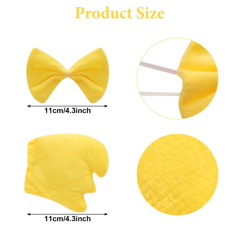 Fumwase 4 Pieces Chicken Animal Costume Chick Headband Bowtie Tail Tutus Set for Halloween Dress Up Cosplay Party (Yellow) - Image 3